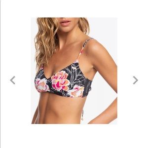 Roxy Printed Beach Classics Athletic Triangle Bikini Top Small